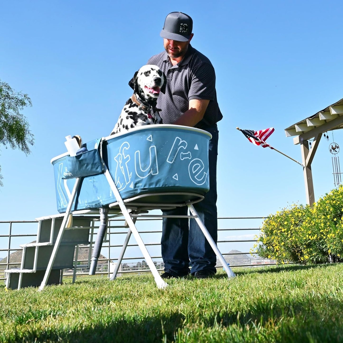 Furesh Big Dipper Foldable Dog Bath with Stairs – Elevated Pet Wash Station - Paw Fit Gears